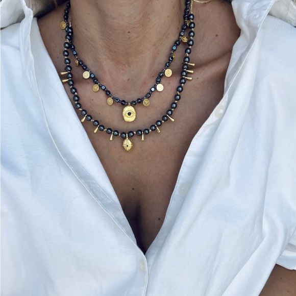 Black Hematite Cord Necklace-adjustable - Picture 1 of 6